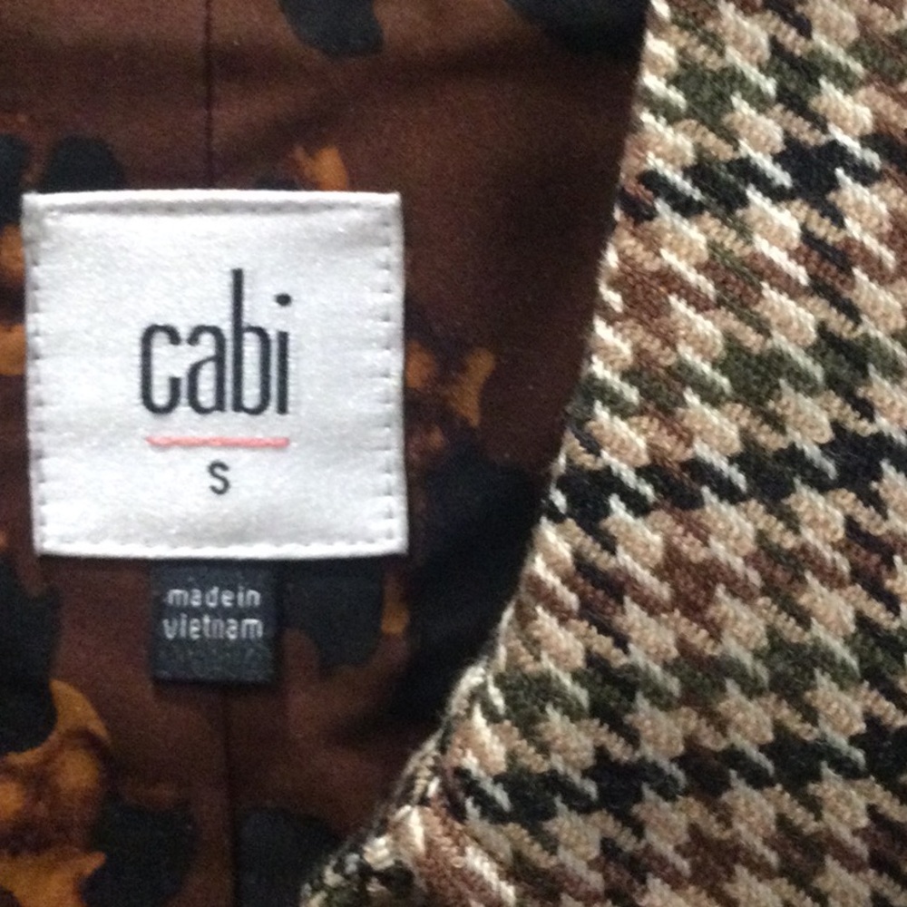 Womens Houndstooth Cropped Button Jacket - Black … - image 7